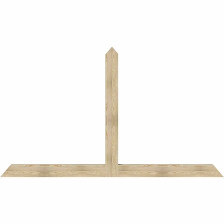 Ekena Millwork Portland Rough Sawn Timber Gable Bracket, Douglas Fir, 108"W x 63"H x 4"D x 6"F, 14/12 Pitch GBW108X63X0406POR00RDF